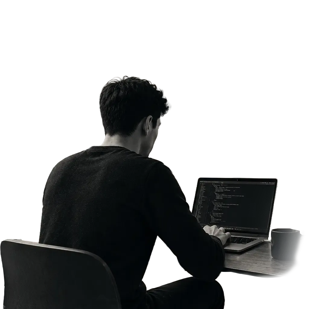 Student working on a laptop in a modern academic environment